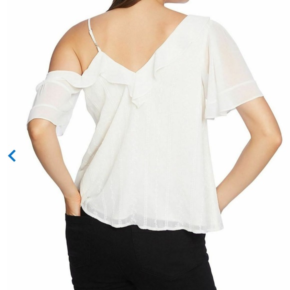 1.State | Ruffle One Shoulder Embroidered Top - Picture 2 of 8